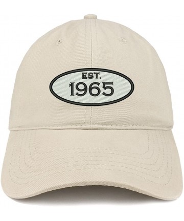 Baseball Caps Established 1965 Embroidered 55th Birthday Gift Soft Crown Cotton Cap - Stone - CR182H3QE56 $25.17