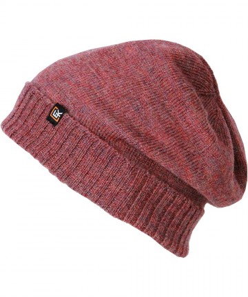 Skullies & Beanies 100% Wool Classic Knit Beanie Hat Cap for Women & Men - Boysenberry - CW12NU4MNPY $33.76