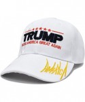 Baseball Caps Trump 2020 Keep America Great 3D Embroidery American Flag Baseball Cap - 013 White - CE18NAY684C $15.78