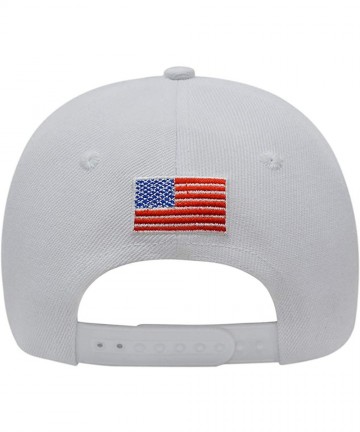 Baseball Caps Trump 2020 Keep America Great 3D Embroidery American Flag Baseball Cap - 013 White - CE18NAY684C $15.78