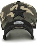 Baseball Caps Star Embroidery tri-Tone Trucker Hat Adjustable Cotton Baseball Cap - Black/Camo - C0189OM7ZI7 $29.44