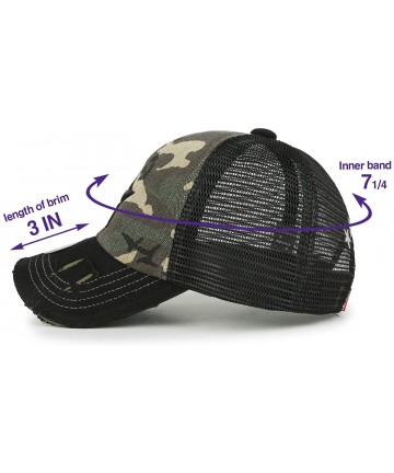 Baseball Caps Star Embroidery tri-Tone Trucker Hat Adjustable Cotton Baseball Cap - Black/Camo - C0189OM7ZI7 $29.44