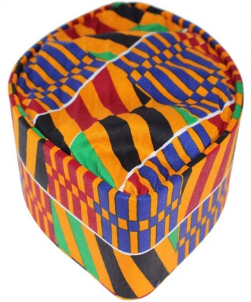 Skullies & Beanies African Native Hat Foldable Velvet Hat - Kente Stripe - C9197HS5UU6 $54.94
