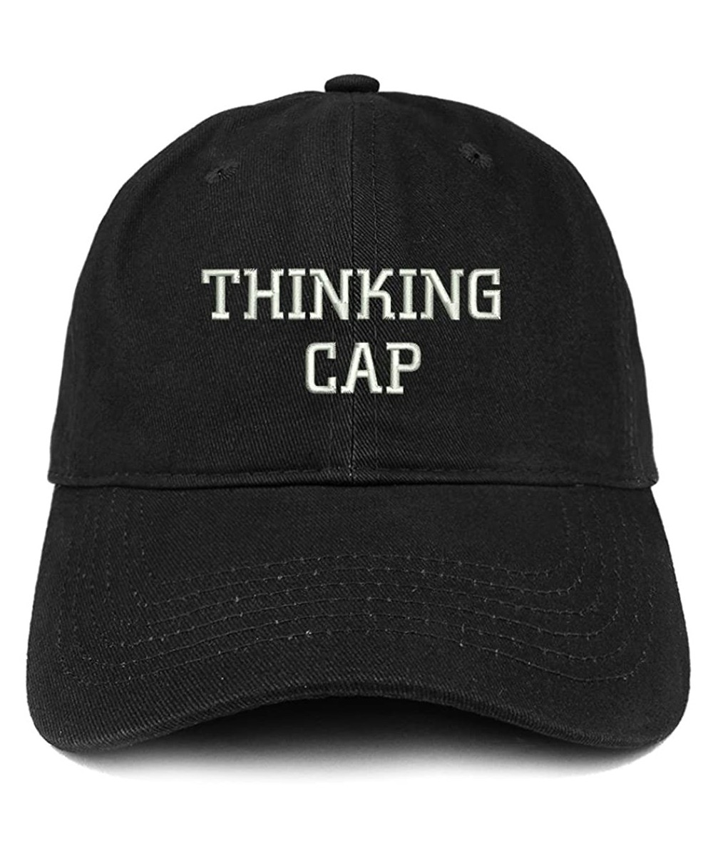 Baseball Caps Thinking Cap Embroidered Dad Hat Adjustable Cotton Baseball Cap - Black - CC12IFNOHEP $26.47