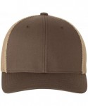 Baseball Caps Men's Two-Tone Stretch Mesh Fitted Cap - Brown/ Khaki - CB185HEWY42 $22.03