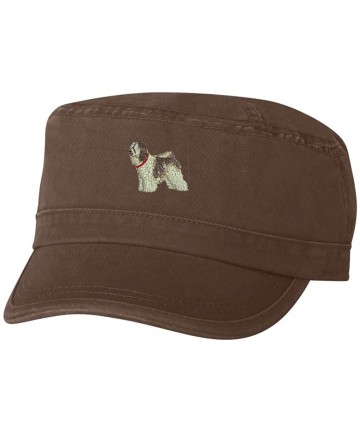 Baseball Caps Tibetan Terrier 100% Cotton Corps Cap - Chocolate - CA128NX9BBL $33.77