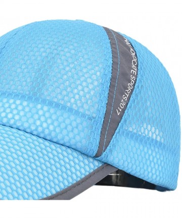 Bucket Hats Unisex Mesh Brim Tennis Cap Outside Sunscreen Quick Dry Adjustable Baseball Hat - A-light Blue - CO182Q0ZRHZ $16.47