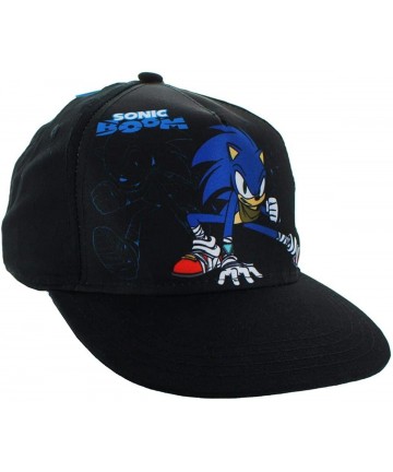 Baseball Caps Sonic The Hedgehog "Sonic Boom Snapback Hat- Black - C1189SY5IQA $27.95
