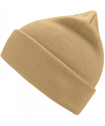 Skullies & Beanies Beanie Hat for Women and Men - Winter Warm Knit Hats Unisex Plain Thick Skull Cap - Khaki - CC18WAAHH5G $1...