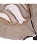 Sun Hats Men Summer Cotton Cowboy Sun Hat Wide Brim Bucket Fishing Hats - Khaki - CH1832YW5AH $20.73
