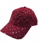 Baseball Caps Rhinestone Glitter Sequin Baseball Cap Hat Adjustable - Burgundy - CK17X0N03R5 $20.19