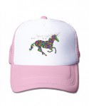 Baseball Caps MZONE Unisex Snapback Cap Hats Rainbow Unicorn Baseball Cap Hat Black - Pink - CE12EN41CE3 $15.08