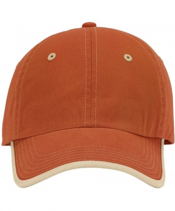 Baseball Caps Vintage Washed Contrast Stitch Cap. C835 - Bright Orange / Light Sand - C511CU87ML7 $19.02