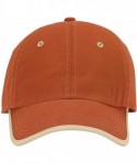 Baseball Caps Vintage Washed Contrast Stitch Cap. C835 - Bright Orange / Light Sand - C511CU87ML7 $12.35