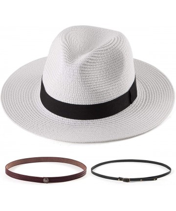 Fedoras Fedora Hats for Women DIY Band Belt Buckle Wool or Straw Wide Brim Beach Sun Hat - CR194RZOK6O $33.36