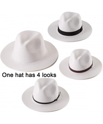 Fedoras Fedora Hats for Women DIY Band Belt Buckle Wool or Straw Wide Brim Beach Sun Hat - CR194RZOK6O $21.99