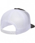 Baseball Caps Yupoong 6006 Flatbill Trucker Mesh Snapback Hat with NoSweat Hat Liner - Charcoal/White - CY18O86LEGT $18.82