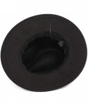 Fedoras Fedora Hats Unisex Men Women Classic Vintage Wool Felt Hat Wide Brim Trilby Jazz Hat Floppy Sun Hat - Black - CO18QXN...