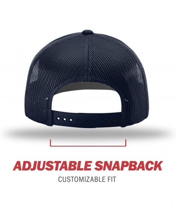 Baseball Caps Richardson Unisex 112 Trucker Adjustable Snapback Baseball Cap- Solid Navy- One Size Fits Most - C811IMGIVOX $1...