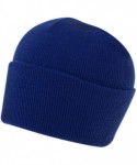 Skullies & Beanies 100% Soft Acrylic Solid Color Classic Cuffed Winter Hat - Made in USA - Royal - C6187IXWX60 $44.18