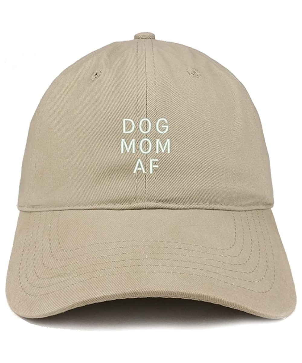 Baseball Caps Dog Mom AF Embroidered Soft Cotton Dad Hat - Khaki - CN18EYDRCD7 $24.37