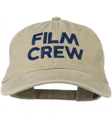 Baseball Caps Film Crew Embroidered Washed Cap - Khaki - CP18WMOWU7X $28.75