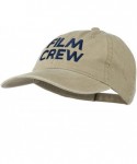 Baseball Caps Film Crew Embroidered Washed Cap - Khaki - CP18WMOWU7X $28.75