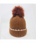 Skullies & Beanies knife Knitted Winter Snowboarding Slouchy - Brown & White - C418IW9UEWN $19.69