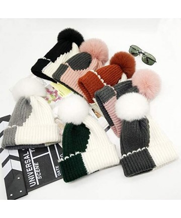 Skullies & Beanies knife Knitted Winter Snowboarding Slouchy - Brown & White - C418IW9UEWN $19.69