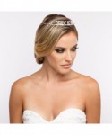 Headbands Bride to Be Tiara for Bridal Shower with Clear Austrian Crystals in a Silver Word Finish - CA18GOY4YTN $13.72