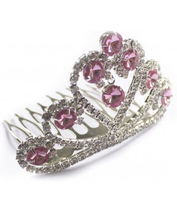 Headbands Little Princess Pink Crystal Girls Hair Tiara Crown Small Hair Combs Hair Jewelry - C111O0YFZ4P $12.04
