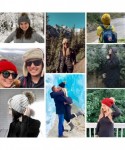 Skullies & Beanies Womens Winter Knit Beanie Hat-Winter Knit Beanie Hat for Women with Faux Fur Pompom Winter Soft Warm Ski C...