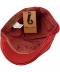Newsboy Caps Mens 6pannel Duck Bill Curved Ivy Drivers Hat One Size(Elastic Band Closure) - Cherry - CF12HN3UL6L $17.78