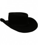 Cowboy Hats Men's Crushable Gambler Hat - Black - C711FBI2YW5 $63.30