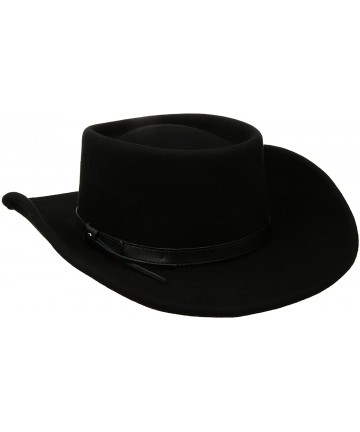 Cowboy Hats Men's Crushable Gambler Hat - Black - C711FBI2YW5 $63.30