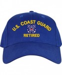 Baseball Caps U.S. Coast Guard Retired Embroidered Cap - Royal Blue - Low Profile - Cotton Twill - Import - CP18OXYRQ9C $41.90