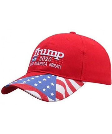 Baseball Caps Donald Trump Baseball Cap President 2020 Make America Great Again Hat - B 2020 Flag Red - C718Z95L6NY $14.42