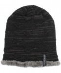 Skullies & Beanies Men Women Winter Warm Stretchy Beanie Skull Slouchy Cap Hat Fleece Lined - Black-b - CP192TNDWC4 $29.86
