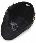 Newsboy Caps Men's Breathable Adjustable Flat Cap Beret Ivy Gatsby Newsboy Caps - Black - CM18UEH7H6L $13.75