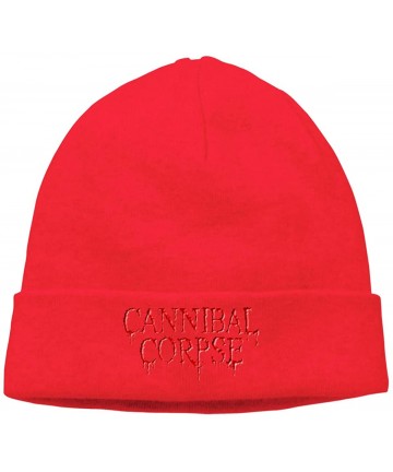 Skullies & Beanies Mens & Womens CANNIBAL CORPSE Skull Beanie Hats Winter Knitted Caps Soft Warm Ski Hat Black - Red - C618KR...