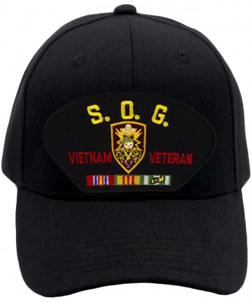 Baseball Caps SOG Studies and Observations Group - Vietnam War Veteran Hat/Ballcap Adjustable One Size Fits Most - Black - CX...