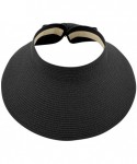 Sun Hats Sun Visors for Womens Summer Straw Visor Hat Wide Brim Beach Sun Hat Bowknot Straw Hats - C Black - C0198S0HLL2 $14.69