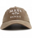 Baseball Caps Maui Hawaii with Palm Tree Embroidered Unstructured Baseball Cap - Dark Beige - CN18ZG5EILX $20.10
