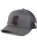 Baseball Caps Mississippi 'The 20' Leather Patch Hat Curved Trucker - Heather Grey/Black - C418IGOG03O $32.56