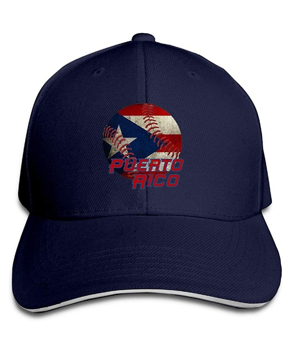 Baseball Caps Adult Puerto Rico Baseball Flag Cotton Lightweight Adjustable Peaked Baseball Cap Sandwich Hat Men Women - Navy...