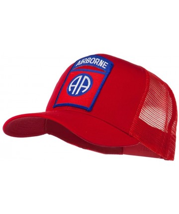 Baseball Caps 82nd Airborne Military Patched Mesh Cap - Red - CK11Q3SP055 $30.28