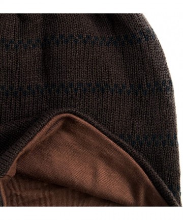 Skullies & Beanies Unisex Beanie Hat Slouchy Knit Cap Skullcap Stripe Baggy Style 1012 - Coffeeblack - CH128MZ245P $13.25