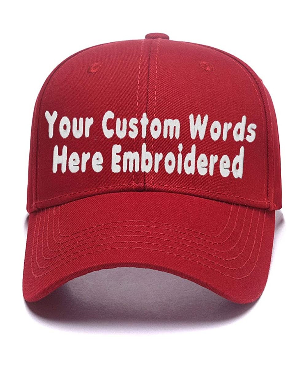 Baseball Caps DIY Embroidered Baseball Hat-Custom Personalized Trucker Cap-Add Text(Single Or Double Line) - Burgundy - CI18G...