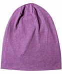 Skullies & Beanies 2 Pack Cotton Slouchy Beanie Hats- Chemo Headwear Caps for Women and Men - Denim Blue /Purple - C2187W95W0...