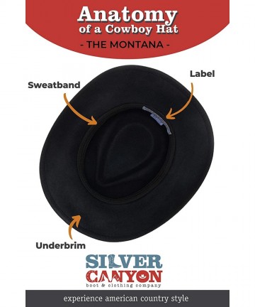 Cowboy Hats Montana Crushable Wool Felt Western Style Cowboy Hat - Olive - CI18Z25I4OE $73.72
